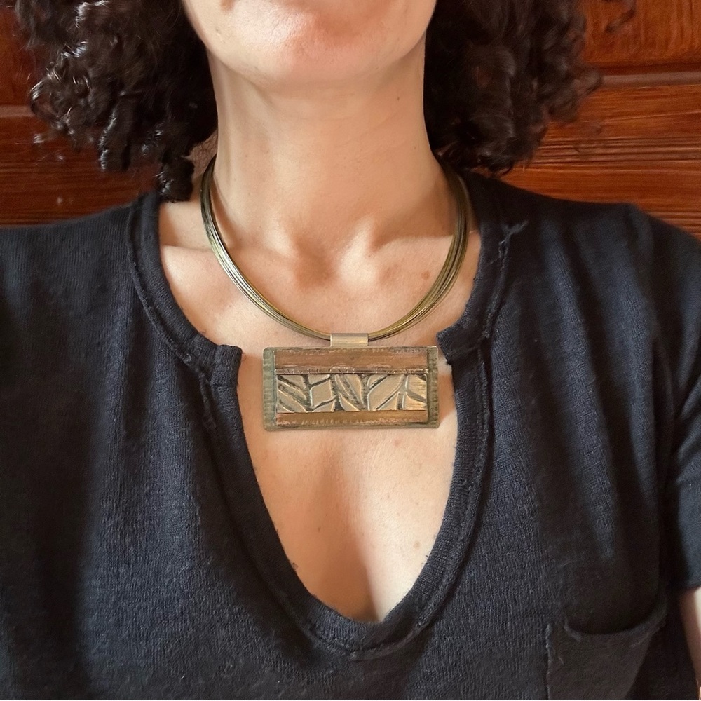 Handcrafted Unique Metal and Wire Necklace